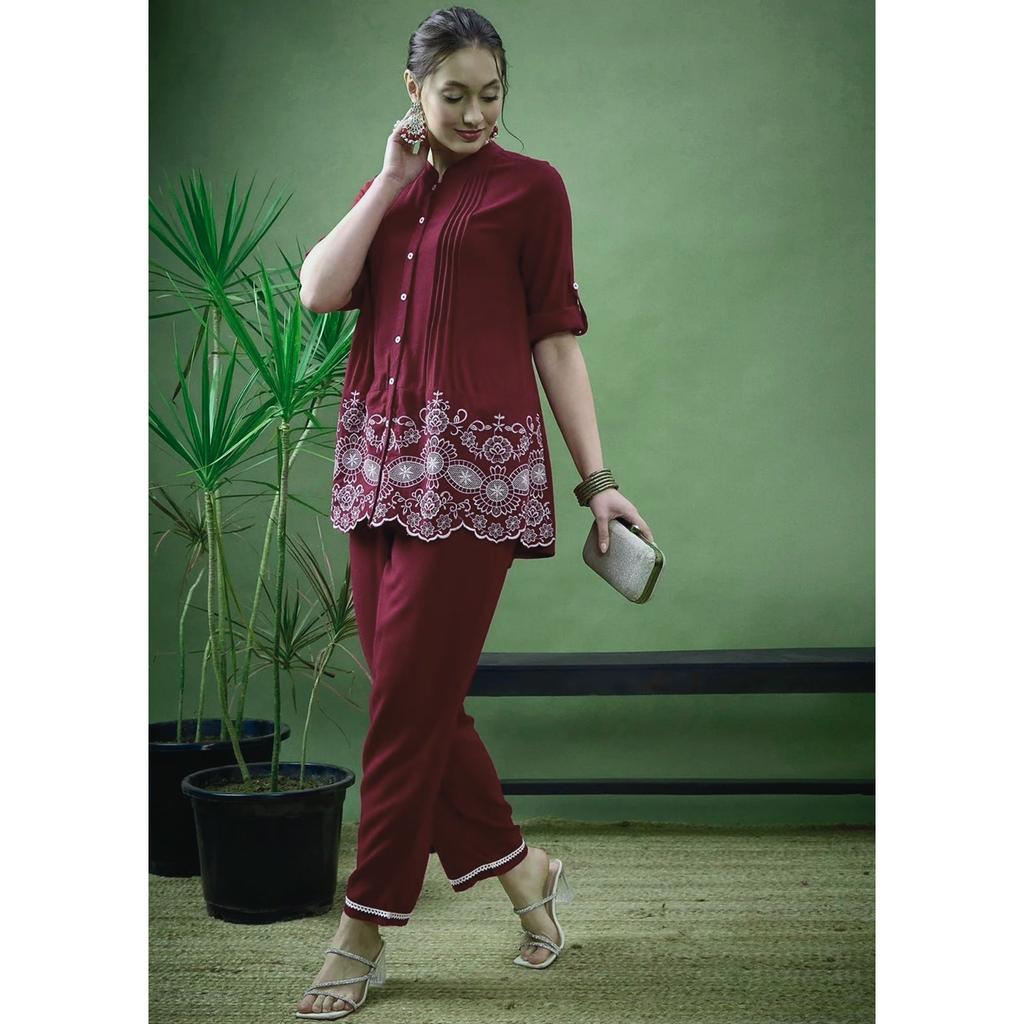 Designer Pakistani Cotton Kurti Pant Set Indian Women Ethnic Top Kurta Cord Set