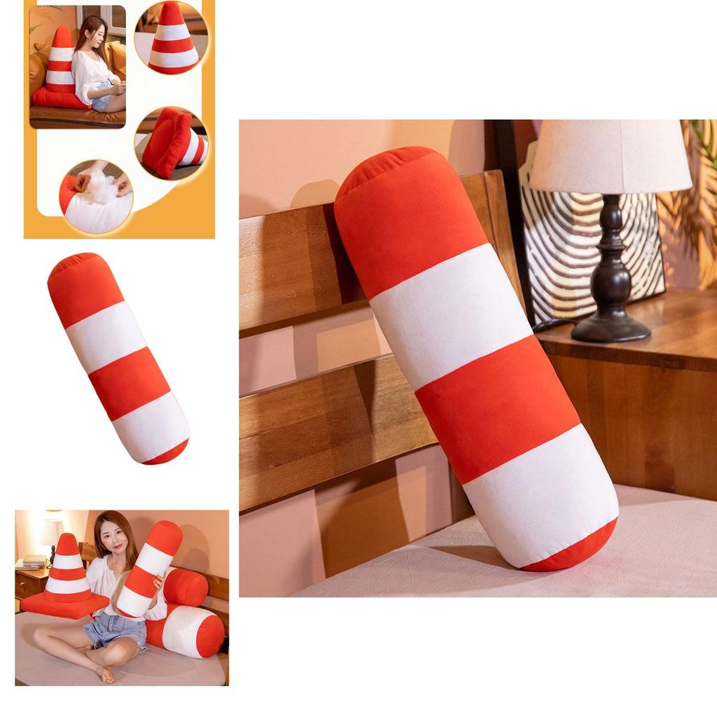 Creative Traffic Safety Cone Pillow Plush Toy For School And Kindergarten Teaching Aids