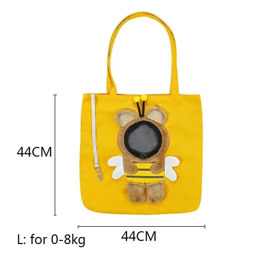 Fashion Cute Cat Canvas Shoulder Bag Portable Pet Cat Dog Carrier Bag Puppy Kitten Outdoor Travel Handbag Pet Carrying Supplies