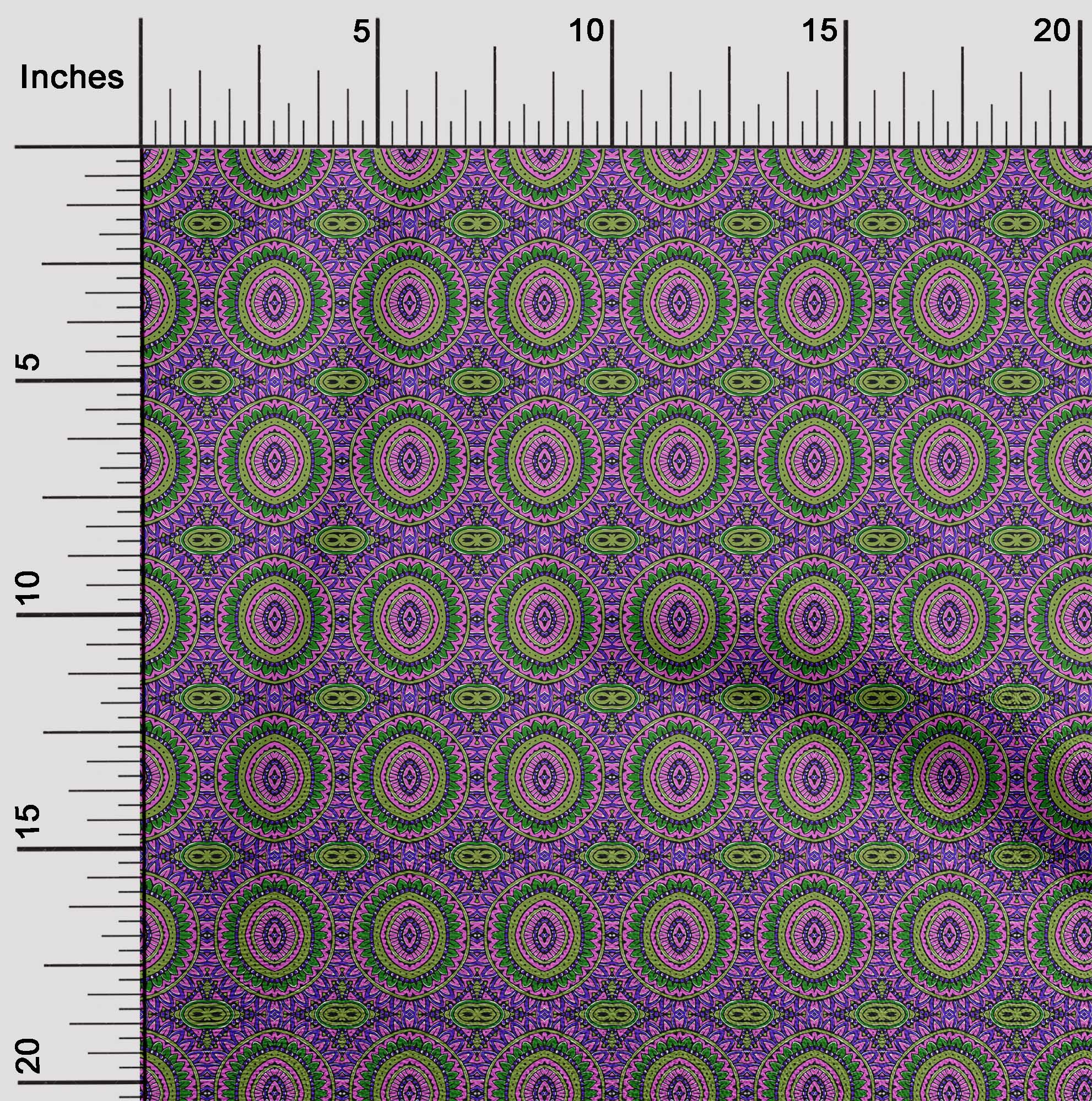 

oneOone Cotton Flex Fabric Floral Mandala Block Fabric Prints By Yard 40 Inch 42 Inch - Viscose Chiffon рожевий