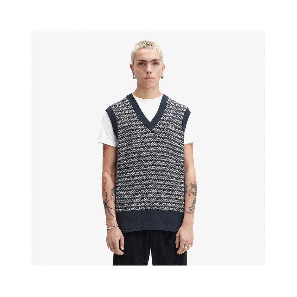 

Fred Perry Boucle Jacquard Vest Navy Afpm2438551 608 L