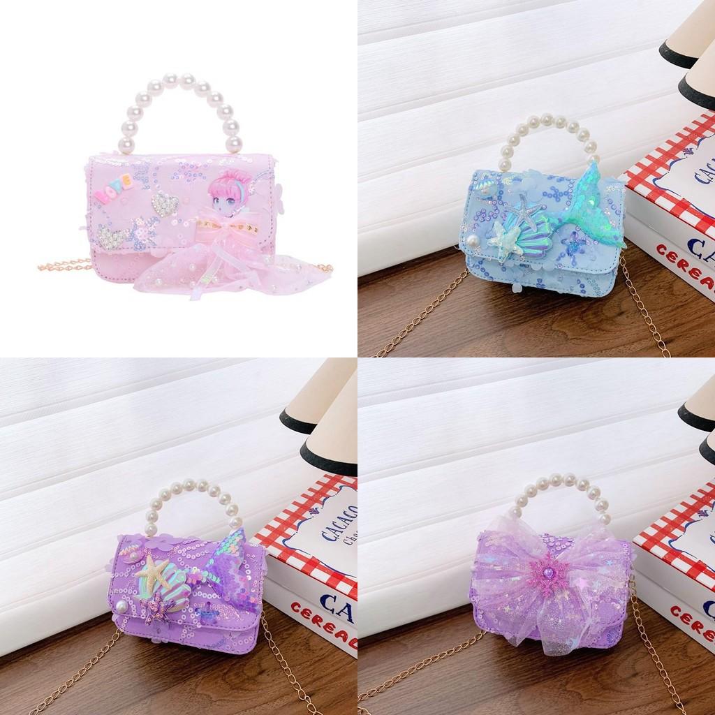 Snowflake Frozen Pattern Childrens Small Crossbody Bag With Material Sequin