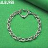 925 Sterling Silver Simple Romantic Hollow Love Side Chain Exquisite Bracelet Gift Jewelry