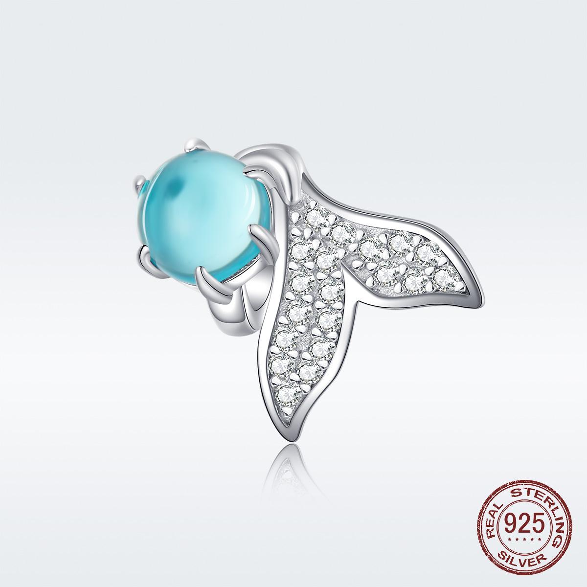 

925 Стерлинг Серебряный Русалка Хвост Шарм подходят Оригинальный браслет