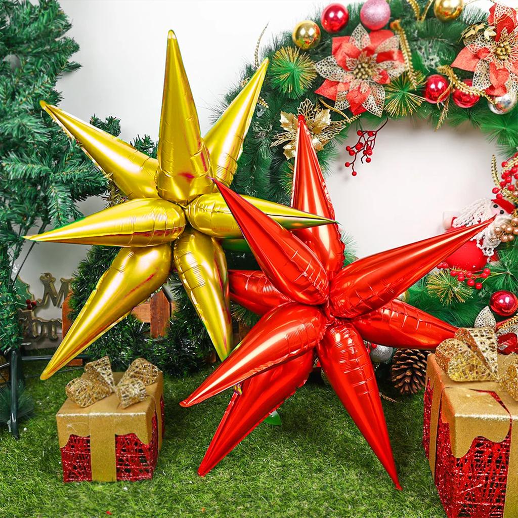 8pcs Exploding Star Balloons, Pointed Star Foil Balloons, Mylar Balloons, Birthday Party, Christmas Decorations