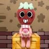 New Dandy's World Sprout Plush Toy Strawberry Character with Pink White Scarf Soft Stuffed Doll Holding Cupcake for Kids Gift & Fan Collection