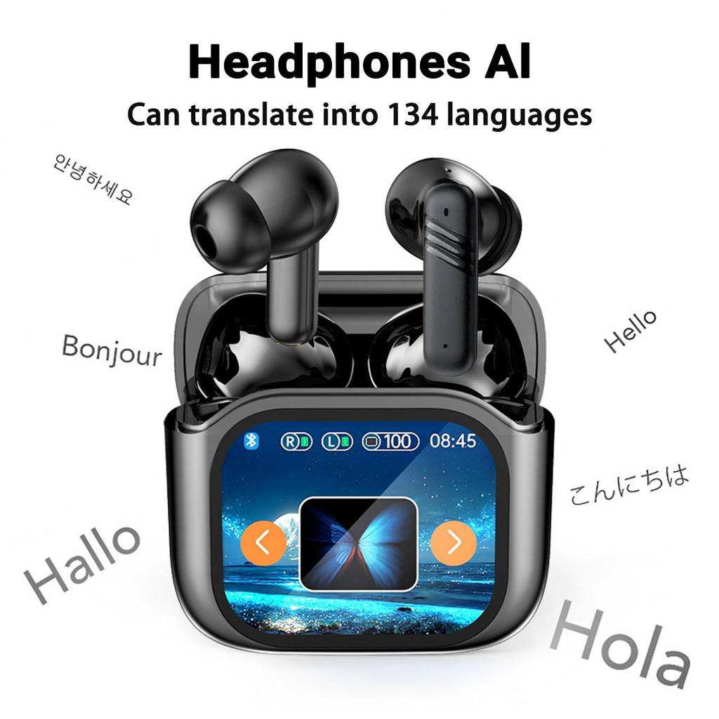 AI Translator Bluetooth 134 Languages Noise Cancelling Bluetooth 5.4 Headset Instant Translator Smart Voice Real Time In-ear