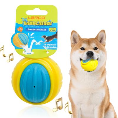 LaRoo Hundespielzeugball mit Schwimmern auf strapazierfähigem Naturkautschuk Kauen Stress Zähne Elastisch Innen und Außen Für Mittleren Durchmesser Geräusch, Wasser, Spielzeug, Entlastung,