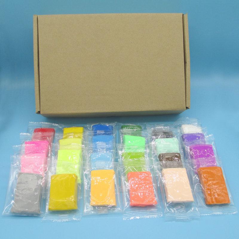 Eco-Friendly Polymer Clay Set: 24 Vibrant Colors, 500g for DIY Sculpting & Modeling