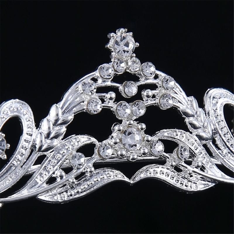 Fashionable Silver Bridal Tiaras with Rhinestones Adjustable Queen Crowns Portable for Prom and Stage Performances