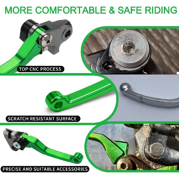 Motorcycle Brake Clutch Lever Pivot Levers Set Adjustable CNC for KX250F KX450F 2013-2018 KX250 2019-2020 Dirt Bike Green