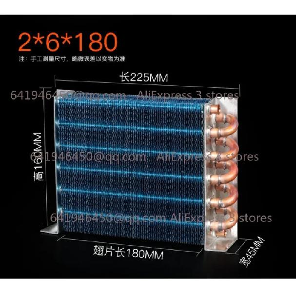 1PCS Copper Tube Heat Exchanger for Physical Cooling Condenser Coil Refrigerator Aluminum Fin Heat Exchanger Small Without Shell