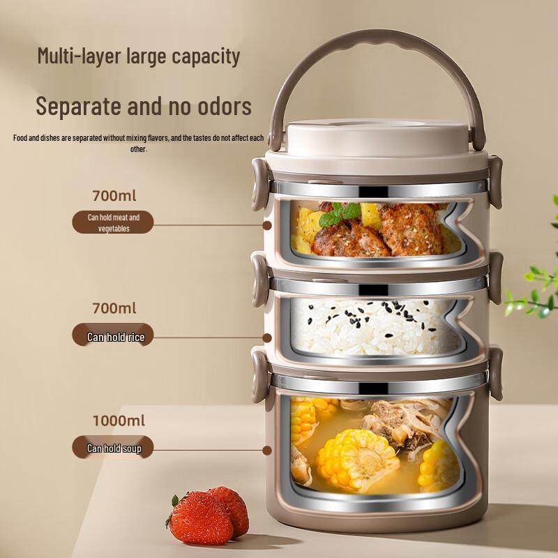 Zhishi 304 Stainless Steel Microwaveable Insulated Lunch Box