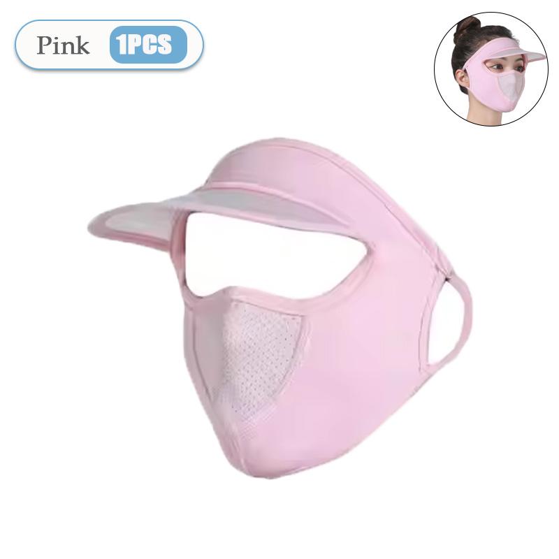 1-20PCS Women‘s Summer Ice Silk Sun Hat with Full Face Mask Breathable UV Protection Lightweight Washable for Outdoor Travel