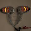 Motocyklová chromová LED zpětná zrcátka s blinkry pro Harley Davidson Road King