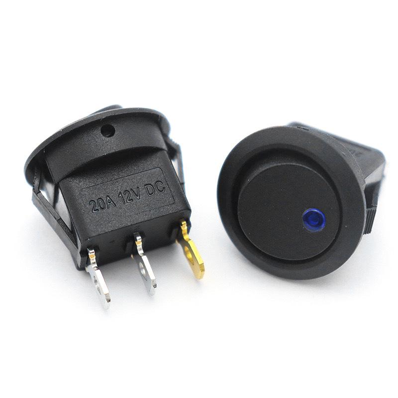 KCD1 Round 20mm Power Rocker Switch with Light, Multi-Position, 2/3/4 Pins