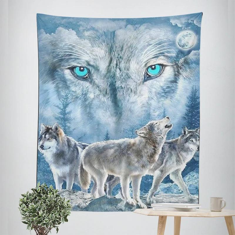 Wolf Pack Decorative Tapestry Home Wall Decor Office Living Room Tapestry