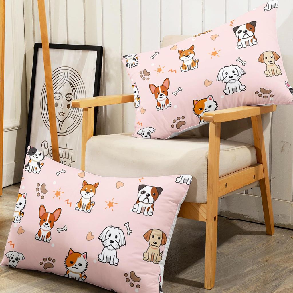 Dog Animal Pattern Bed Hat Three-Piece Digital Printing Bedding Bed Hat Three-Piece Set Children And Adults