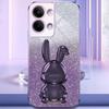 For Oppo Reno9 5G/Reno9 Pro 5G Cellphone Case Pull-out Kickstand PC+TPU Electroplating Cover
