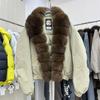 New fox fur big fur collar Parker goose down jacket women's short loose foreign style jacket tide