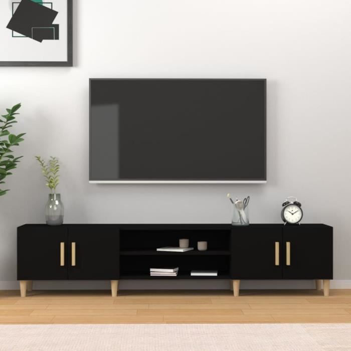 VidaXL Meuble TV noir 180x31,5x40 cm bois d'ingénierie 816257