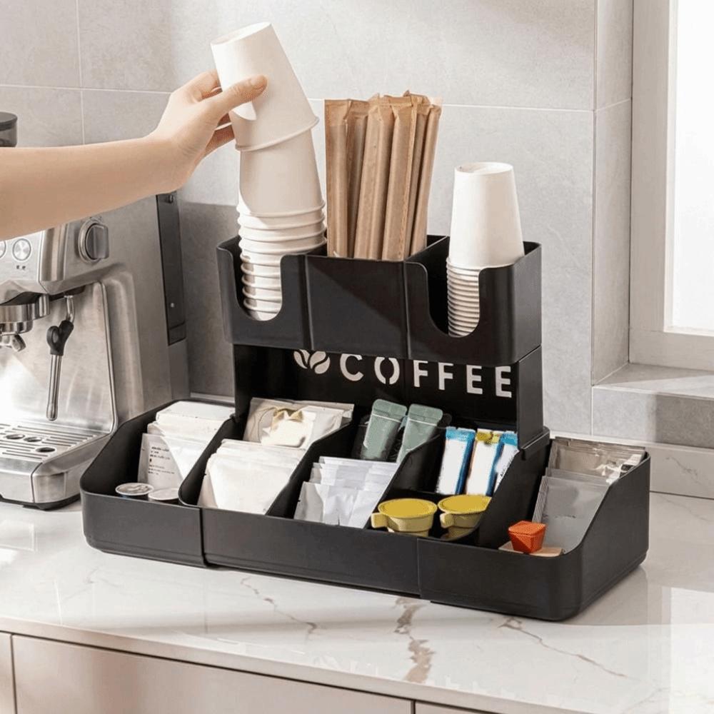 Plastic Disposable Paper Cup Holder Large Capacity Cup Dispenser Cup Straw Storage Rack  Office