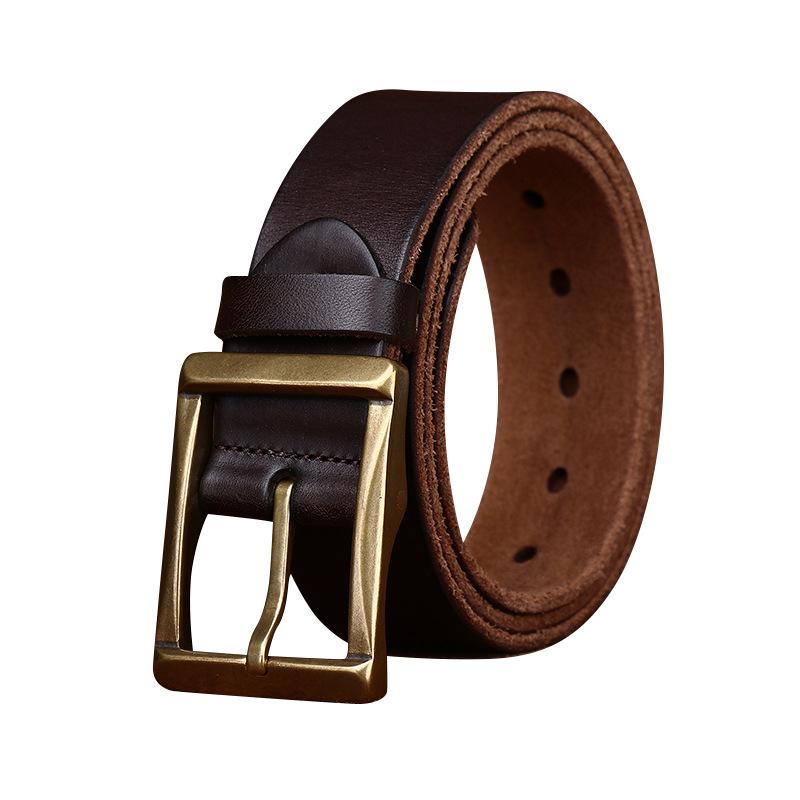 Retro Leather Top Layer Cowhide Belt for Men, Simple and Versatile, Light Luxury Style Casual Jeans Belt for Men