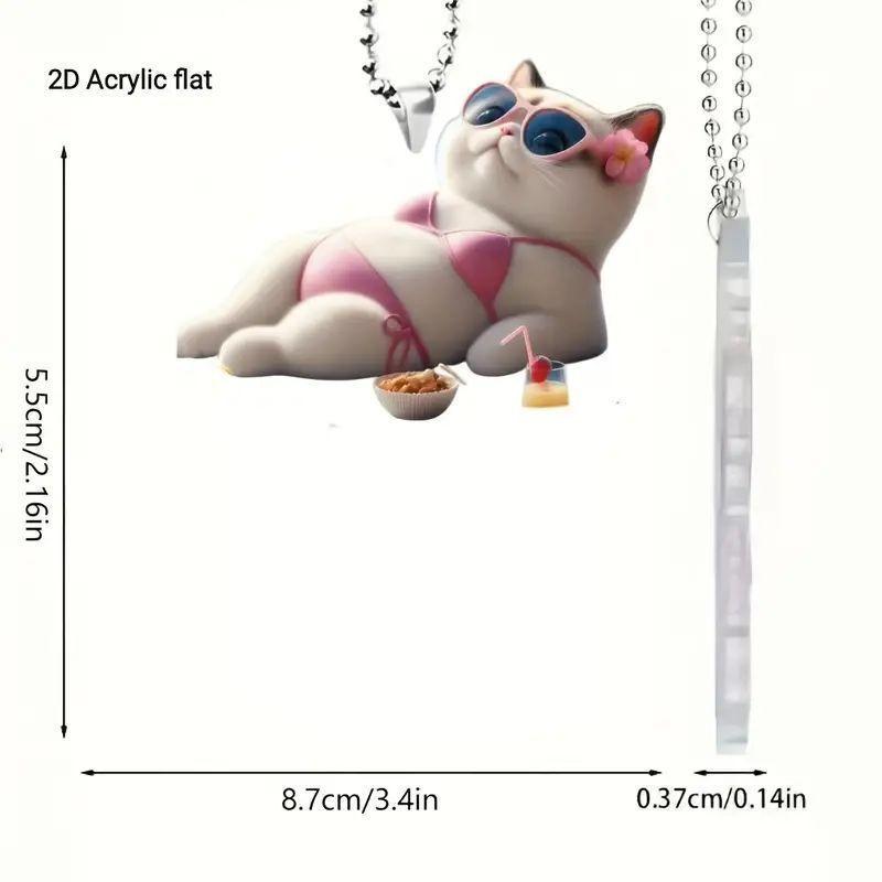 

Новый 2D Акриловый Мультяшный Кот Бикини Подвеска для Автомобиля Декоративное Подвесное Украшение для Транспортных Средств