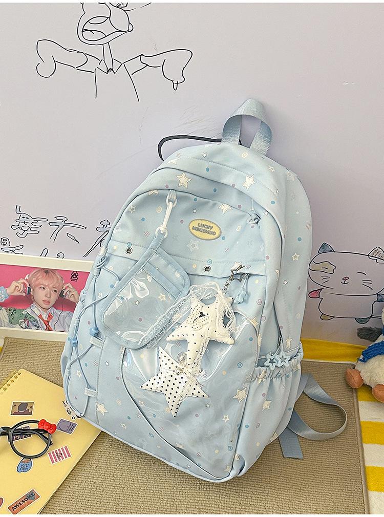 Zaino coreano ins Cartone Animato Casual Zaino Piccolo Fresco Borsa a Spalla Grande Capacità Zaino Scolastico per Studente di Scuola Media Zaino Versatile