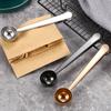 Creative Titanium-Plated Stainless Steel Coffee Spoon with Sealing Clip and Measuring Function for Milk Powder and Desserts