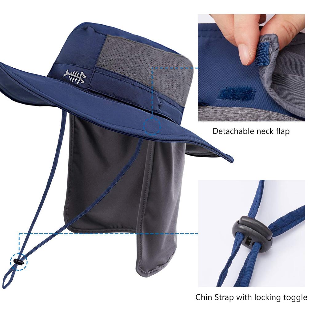 Bassdash Fischerhut UV-Fischer-Sonnenhut für die Feldarbeit und das Bergsteigen Herren [Wasserabweisend, LSF50+, Schutz, Schnelltrocknend, Leichtgewicht]