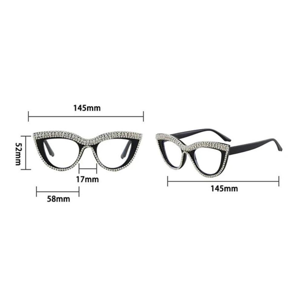 Gafas de Lectura de Moda con Incrustaciones de Diamantes Gafas de Lectura Vintage de Lujo Ojo de Gato Gafas de Protección para Ordenador