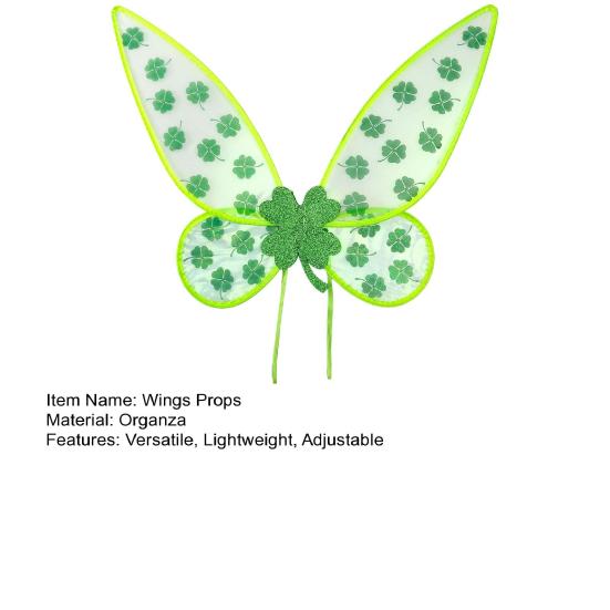 Aripi de Fluture cu Trifoi LED pentru Sf. Ziua Sfântului Patrick Curele Reglabile și Moduri de Lumină Programabile Costum pentru Spectacol pe Scenă Recuzită pentru Petrecere Festivă de Dans