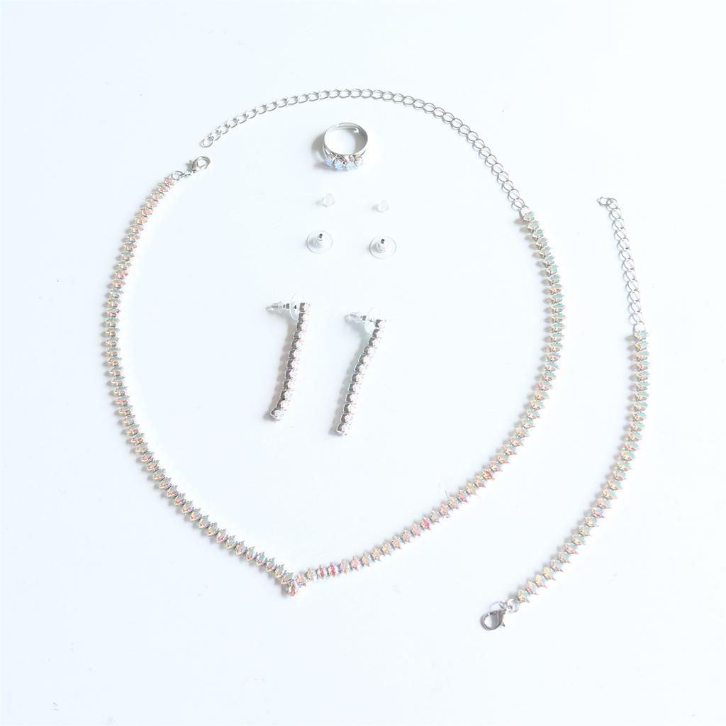 Fashion Rhombus Accessories Ethnic Style Neck Set Women'S Simple Rhinestone Necklace