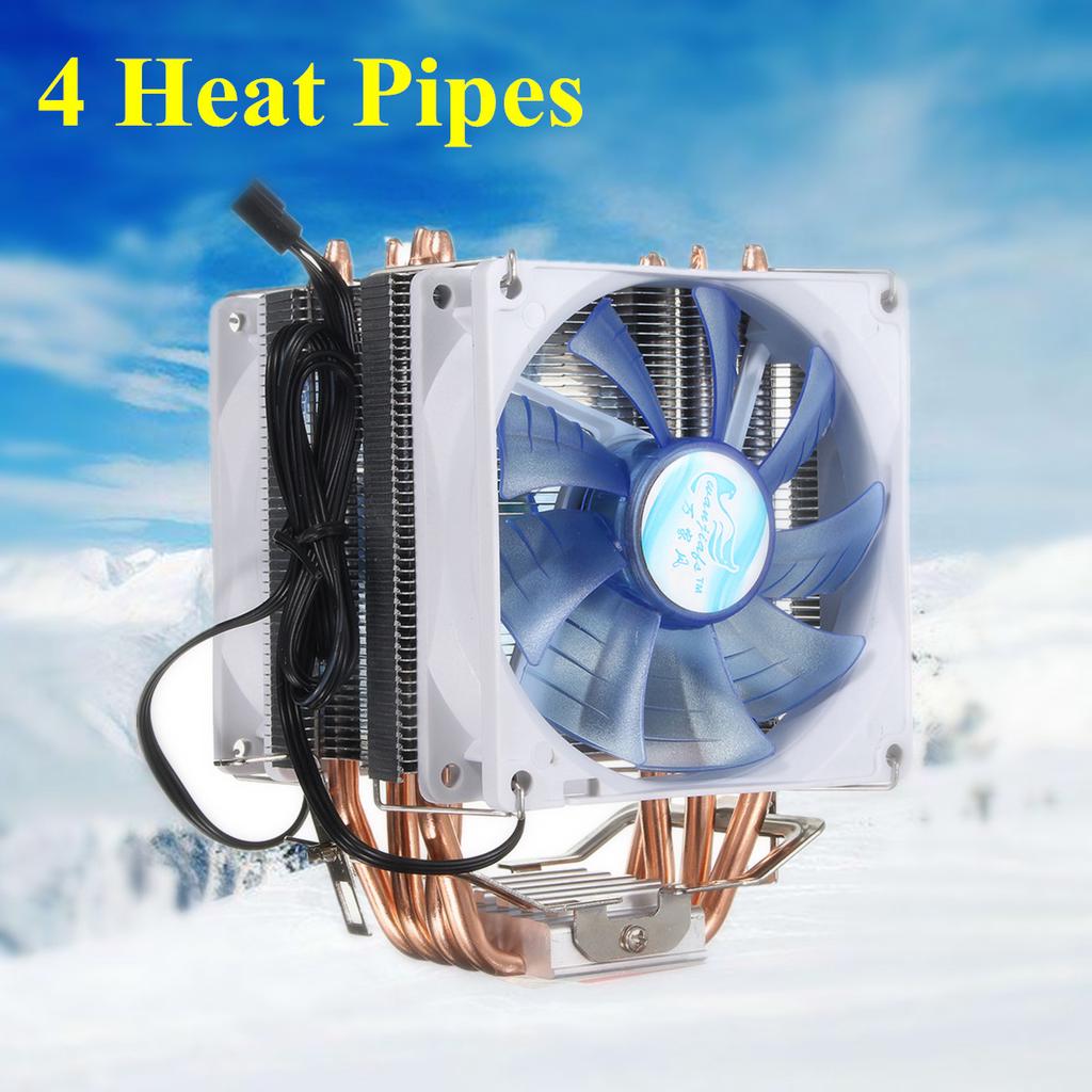 12V DC LED Copper CPU Cooler Fan Heatsink for Intel LGA775 1156 1155 ...