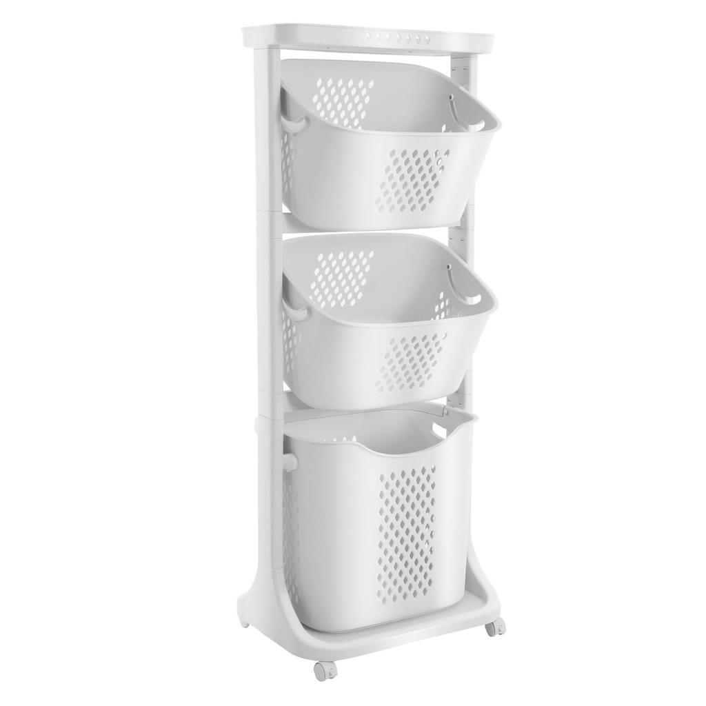 Laundry Hampers, 3 Tier Laundry Baskets Dirty Clothes Hamper with Wheels for Home, Dorms, Laundry Room and Apartment