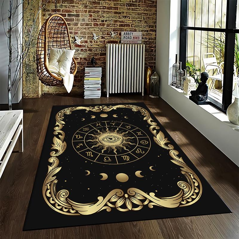 Mysterious Gold Eye Zodiac Rug Suitable for use as an anti-slip game mat for living room and bedroom sofas