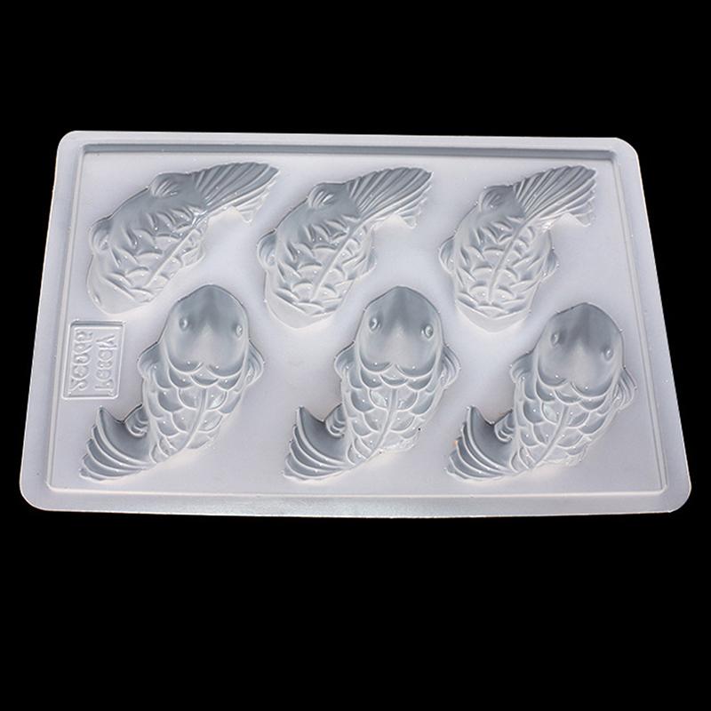 1ks 6 otvorů Ryba Kapr Silikonové dortové formy 3D Forma na výrobu mýdla Pomůcky na domácí pečení
