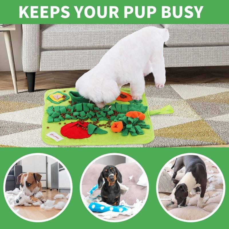 Interactive Snuffle Mat Small To Medium Dogs Cats Rabbits - Non-Slip Chew-Resistant Portable Feeding Toy With Vegetable Print