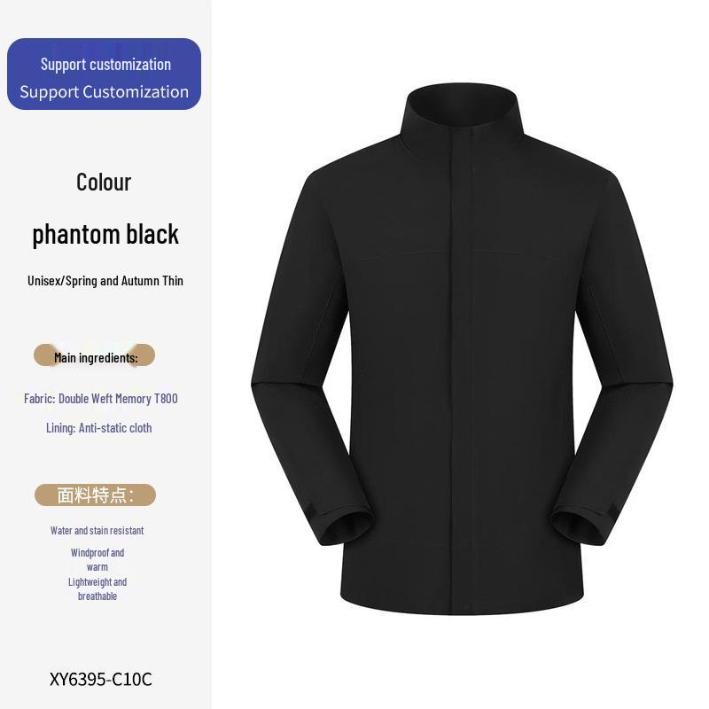 Unisex Windproof & Waterproof Softshell Jacket with Stand-up Collar - Custom Logo Embroidery Available