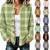Cardigan in Maglia da Donna Retro Stampato a Maniche Lunghe con Bottoni