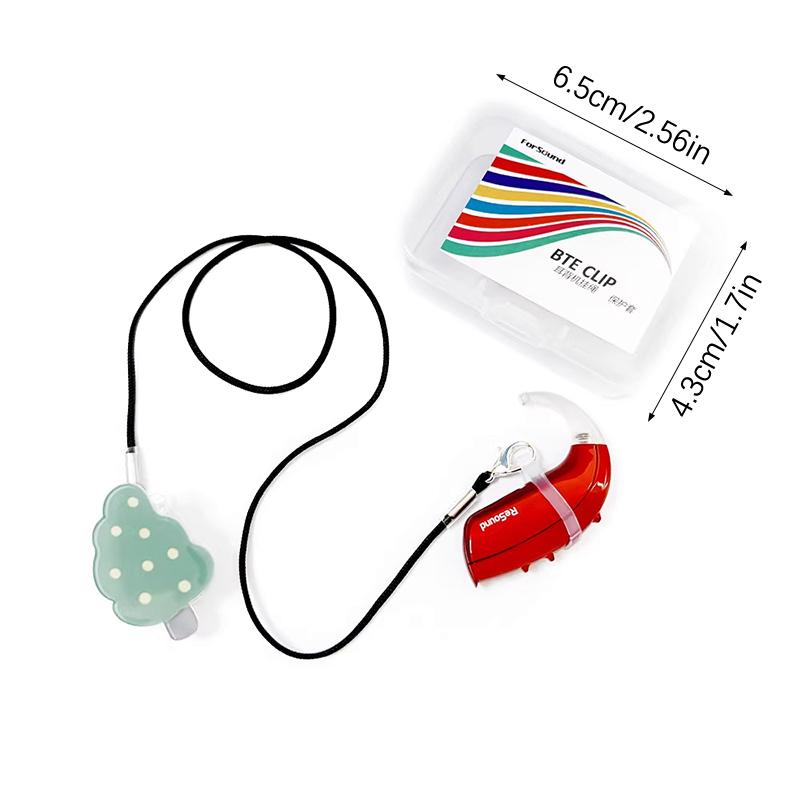 Cordino per apparecchi acustici alla moda, adorabile, clip per apparecchi acustici BTE, per bambini, anziani, anti-perso, doppio orecchio