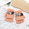 Kids' Winter Fingerless Flip-Top Writing Gloves – Warm Half-Finger Gloves for Boys & Girls
