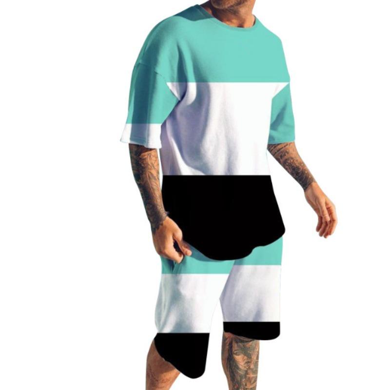 Herren Sommer Schmetterling Kreativ 3D Gedrucktes Freizeitset Bequem Locker Farbbedruckte Sportbekleidung