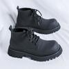 Martin Boots Men'S New High-Top Big-Headed Leather Shoes Derby Shoes Thick-Soled Heightening Tooling Short Boots 32053-R