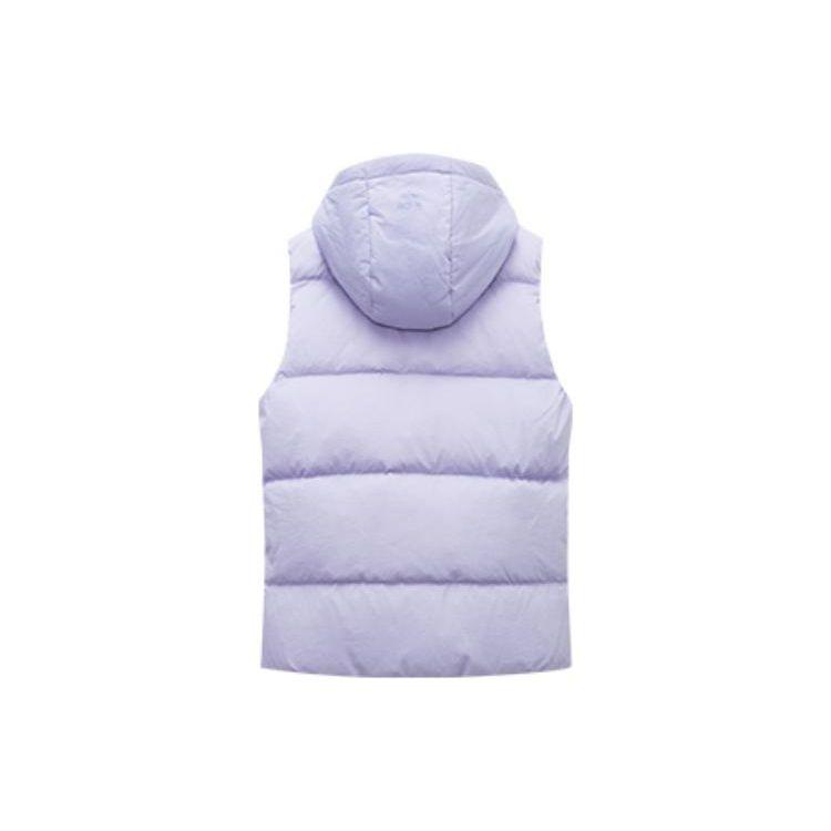 Anta Solid Color Brand Logo Sleeveless Zip Hooded Vest Women Vest Fresh-Purple 162248911-4