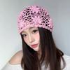 Handmade Knit Basin Caps Hollow Beanies Cap Ethnic Crochet Flower Hat  Ladies