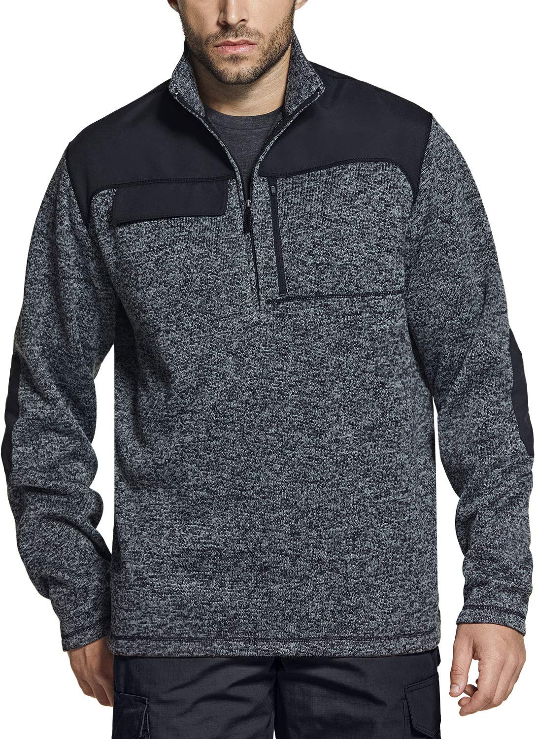 

CQR Long Sleeve Knit Fleece Shirt and for and Sweater with a Zip or Half Brushed and Stand Collar and Chest Perfect for Outdoor and Casual Product