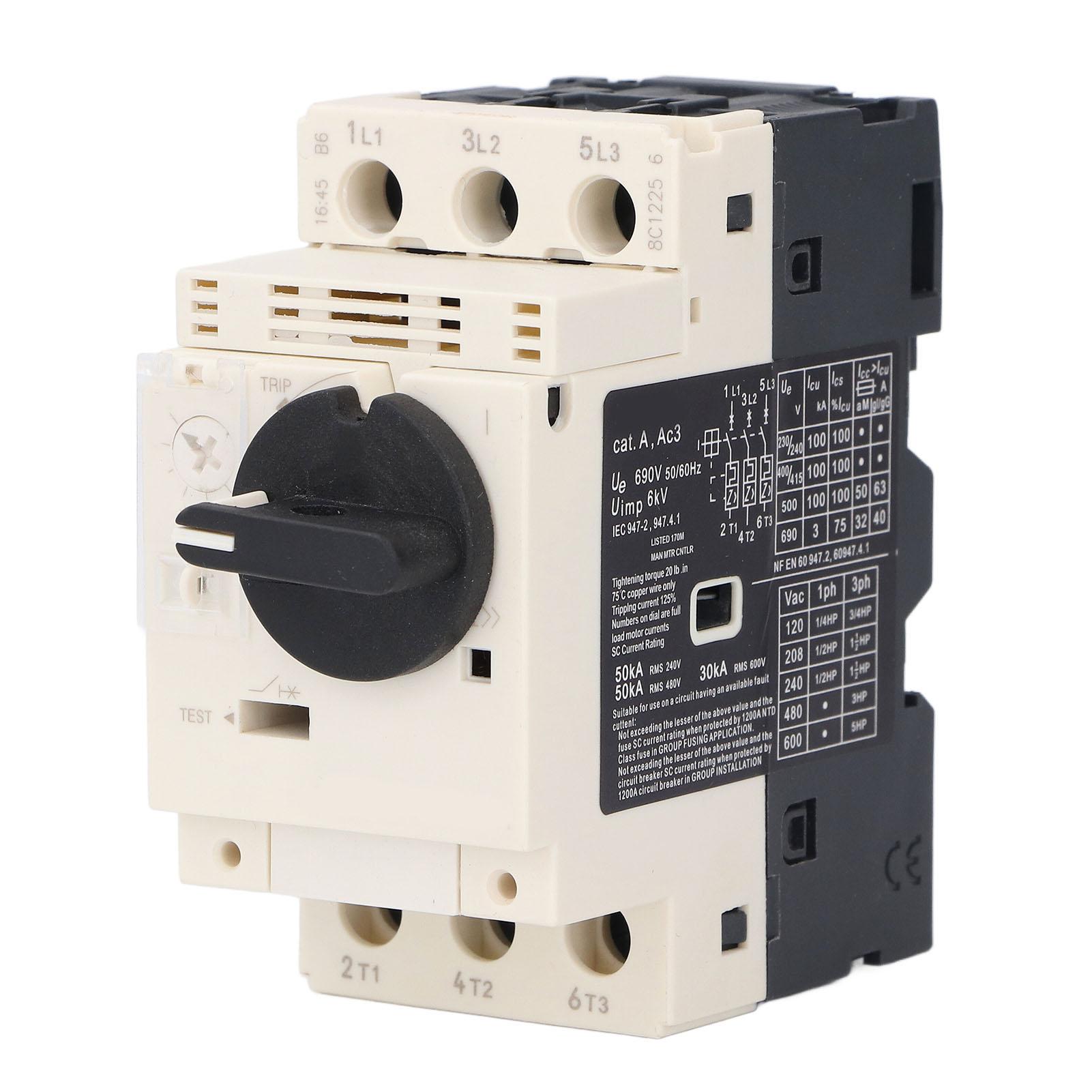 

Motor Guard Circuit Breaker GV2PM07C 1.62.5A Knob Type Thermal Magnetic Motor Rotary Switch