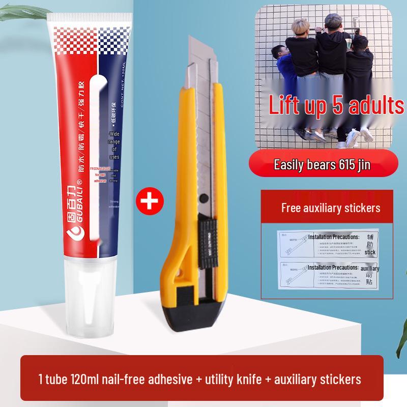 Multi-Function Adhesive Glue: Nail-Free, Strong, Ideal for Bathroom Tiles, Mirrors, and Glass.